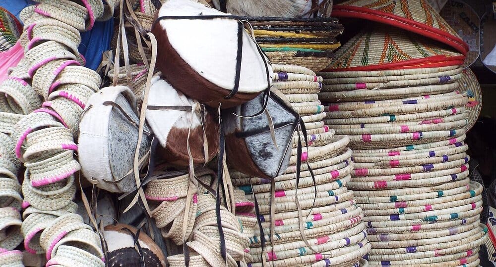 Woven Mesob Basket Table